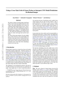 Using a Cross-Task Grid of Linear Probes to Interpret CNN Model
  Predictions On Retinal Images