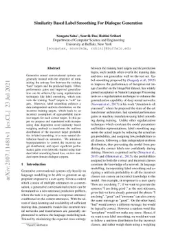 Similarity Based Label Smoothing For Dialogue Generation