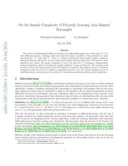 On the Sample Complexity of Privately Learning Axis-Aligned Rectangles