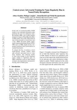 Context-aware Adversarial Training for Name Regularity Bias in Named
  Entity Recognition