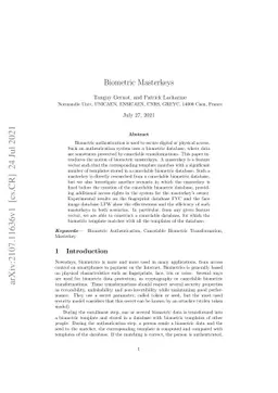 Biometric Masterkeys