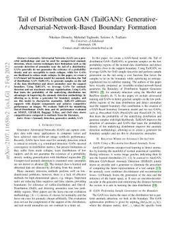 Tail of Distribution GAN (TailGAN): Generative-Adversarial-Network-Based
  Boundary Formation
