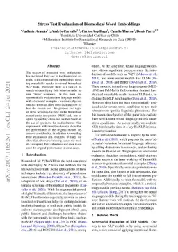 Stress Test Evaluation of Biomedical Word Embeddings