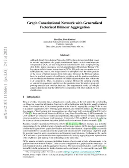 Graph Convolutional Network with Generalized Factorized Bilinear
  Aggregation