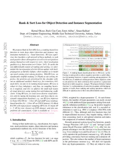 Rank & Sort Loss for Object Detection and Instance Segmentation