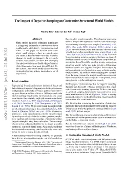 The Impact of Negative Sampling on Contrastive Structured World Models