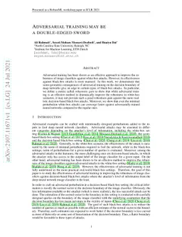 Adversarial training may be a double-edged sword