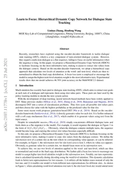 Learn to Focus: Hierarchical Dynamic Copy Network for Dialogue State
  Tracking