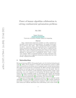 Power of human-algorithm collaboration in solving combinatorial
  optimization problems