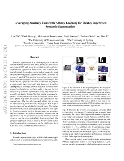 Leveraging Auxiliary Tasks with Affinity Learning for Weakly Supervised
  Semantic Segmentation