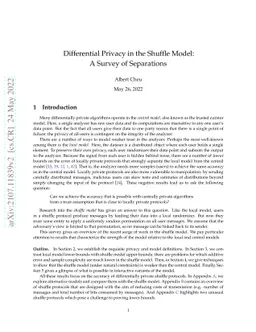 Differential Privacy in the Shuffle Model: A Survey of Separations