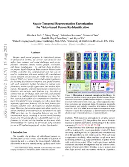 Spatio-Temporal Representation Factorization for Video-based Person
  Re-Identification