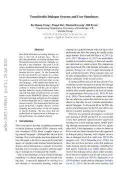 Transferable Dialogue Systems and User Simulators