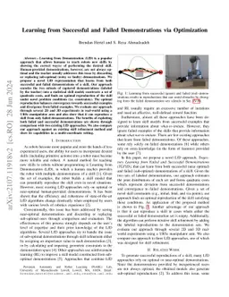 Learning from Successful and Failed Demonstrations via Optimization