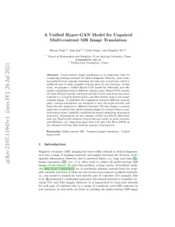 A Unified Hyper-GAN Model for Unpaired Multi-contrast MR Image
  Translation
