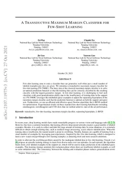 A Transductive Maximum Margin Classifier for Few-Shot Learning