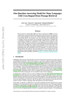 One Question Answering Model for Many Languages with Cross-lingual Dense
  Passage Retrieval