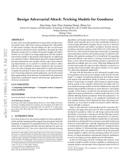 Benign Adversarial Attack: Tricking Models for Goodness