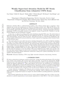Weakly Supervised Attention Model for RV StrainClassification from
  volumetric CTPA Scans