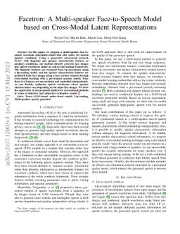 Facetron: A Multi-speaker Face-to-Speech Model based on Cross-modal
  Latent Representations