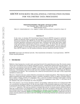 6DCNN with roto-translational convolution filters for volumetric data
  processing