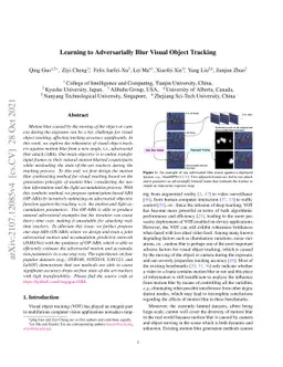 Learning to Adversarially Blur Visual Object Tracking