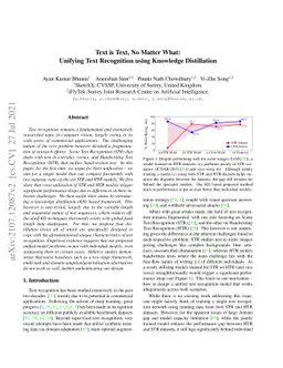 Text is Text, No Matter What: Unifying Text Recognition using Knowledge
  Distillation