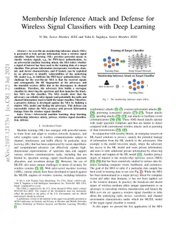 Membership Inference Attack and Defense for Wireless Signal Classifiers
  with Deep Learning