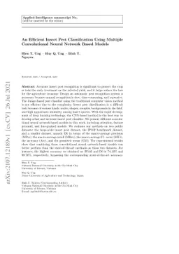 An Efficient Insect Pest Classification Using Multiple Convolutional
  Neural Network Based Models