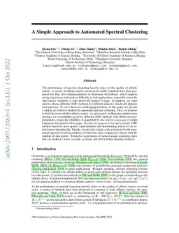 A Simple Approach to Automated Spectral Clustering
