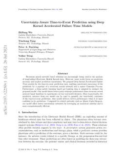 Uncertainty-Aware Time-to-Event Prediction using Deep Kernel Accelerated
  Failure Time Models