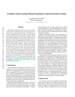 In Defense of the Learning Without Forgetting for Task Incremental
  Learning