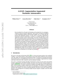 AASAE: Augmentation-Augmented Stochastic Autoencoders