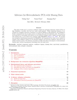 Inference for Heteroskedastic PCA with Missing Data