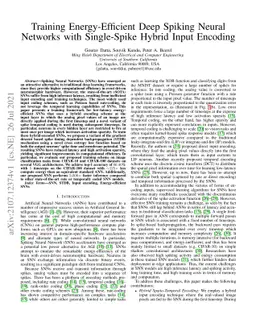 Training Energy-Efficient Deep Spiking Neural Networks with Single-Spike
  Hybrid Input Encoding