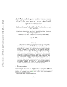An FPGA cached sparse matrix vector product (SpMV) for unstructured
  computational fluid dynamics simulations