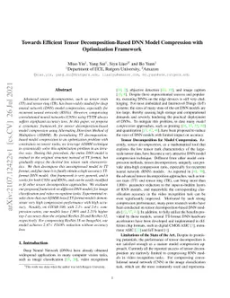 Towards Efficient Tensor Decomposition-Based DNN Model Compression with
  Optimization Framework