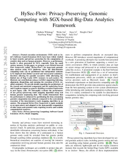 HySec-Flow: Privacy-Preserving Genomic Computing with SGX-based Big-Data
  Analytics Framework