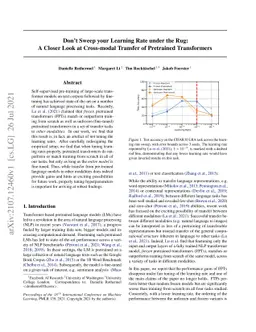 Don't Sweep your Learning Rate under the Rug: A Closer Look at
  Cross-modal Transfer of Pretrained Transformers