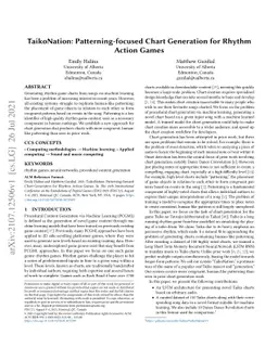 TaikoNation: Patterning-focused Chart Generation for Rhythm Action Games