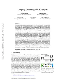 Language Grounding with 3D Objects