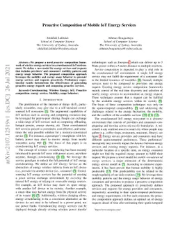 Proactive Composition of Mobile IoT Energy Services