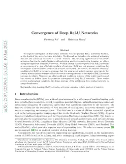 Convergence of Deep ReLU Networks