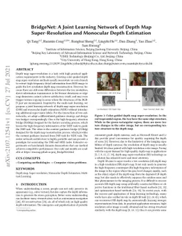 BridgeNet: A Joint Learning Network of Depth Map Super-Resolution and
  Monocular Depth Estimation