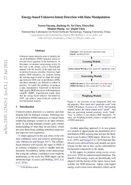Energy-based Unknown Intent Detection with Data Manipulation