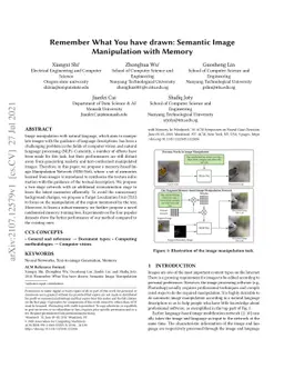 Remember What You have drawn: Semantic Image Manipulation with Memory