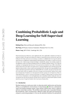Combining Probabilistic Logic and Deep Learning for Self-Supervised
  Learning