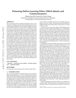 Poisoning Online Learning Filters: DDoS Attacks and Countermeasures