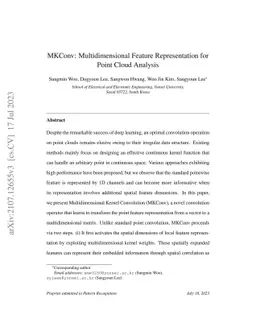 MKConv: Multidimensional Feature Representation for Point Cloud Analysis