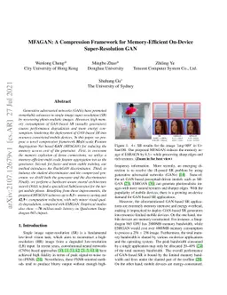 MFAGAN: A Compression Framework for Memory-Efficient On-Device
  Super-Resolution GAN